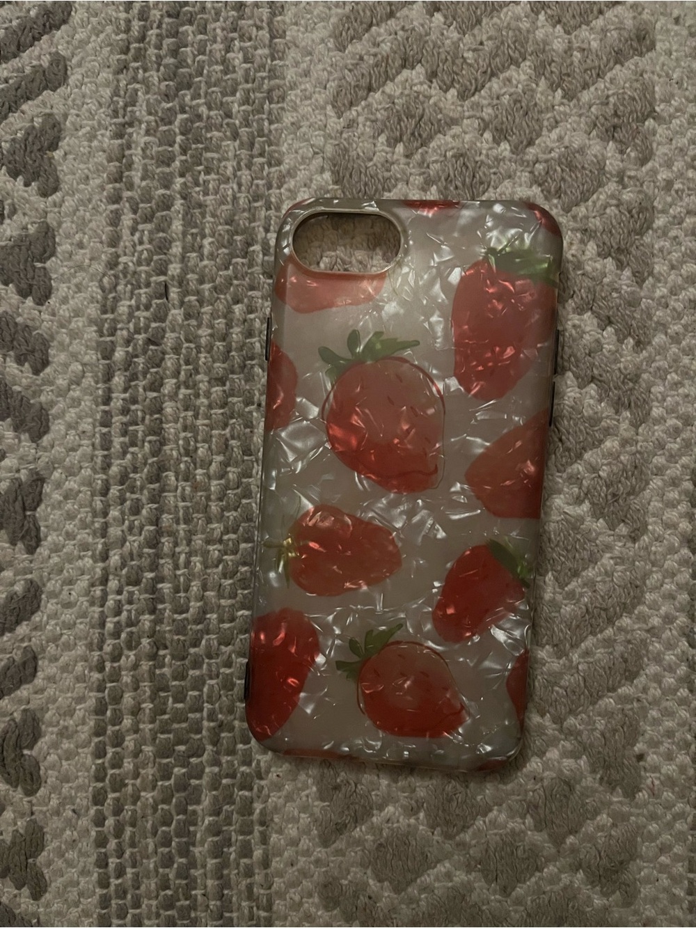 Ardene Clear Phone Case with Red Strawberry Print